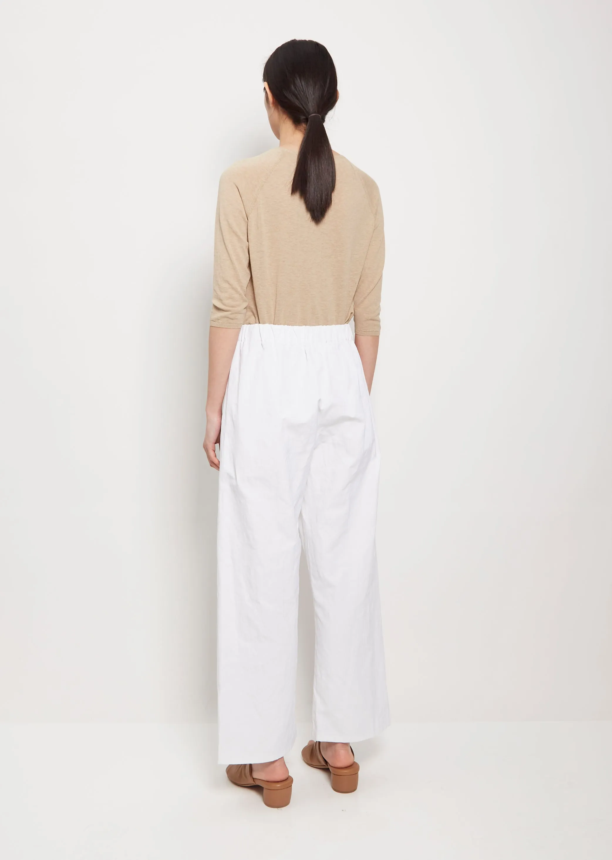 Pleat Front Polyester Linen Trousers