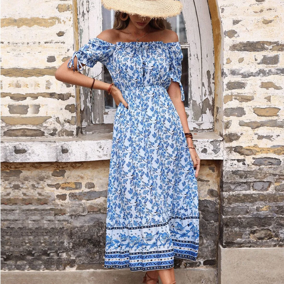 Porcelain Print Maxi Dresses