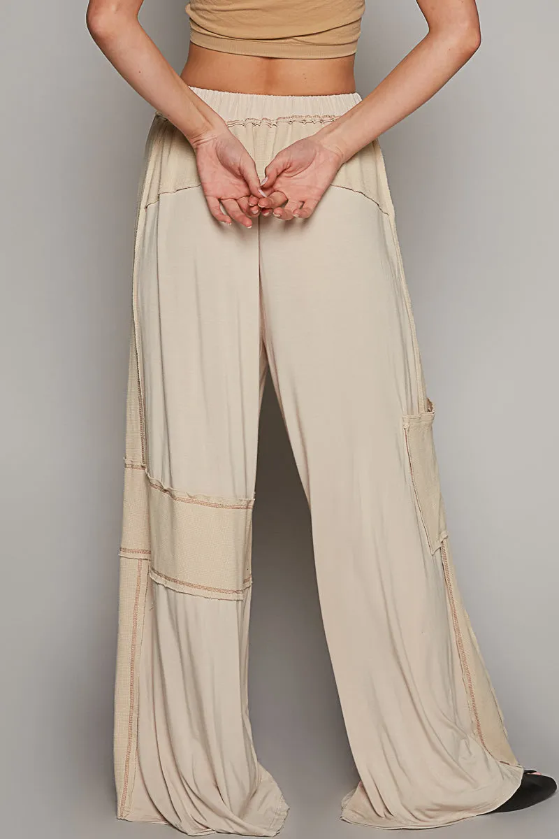 Relax Fit Pant With Stitch Detail - Oatmeal