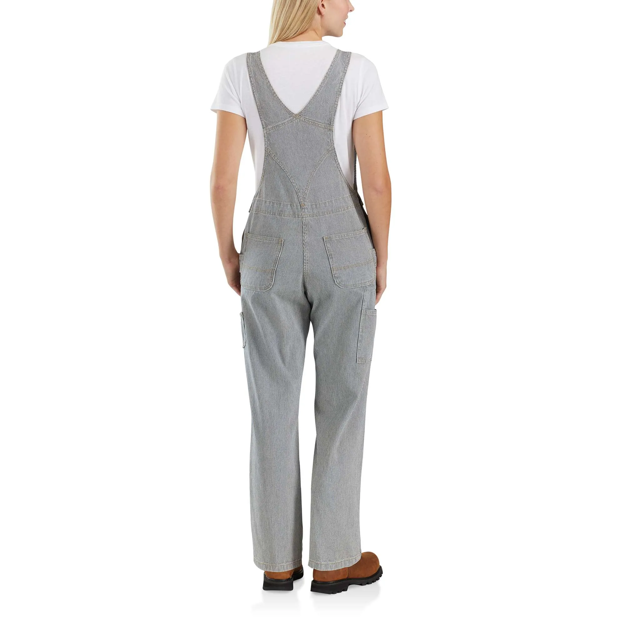 Relaxed Fit Denim Railroad Stripe Bib Overall