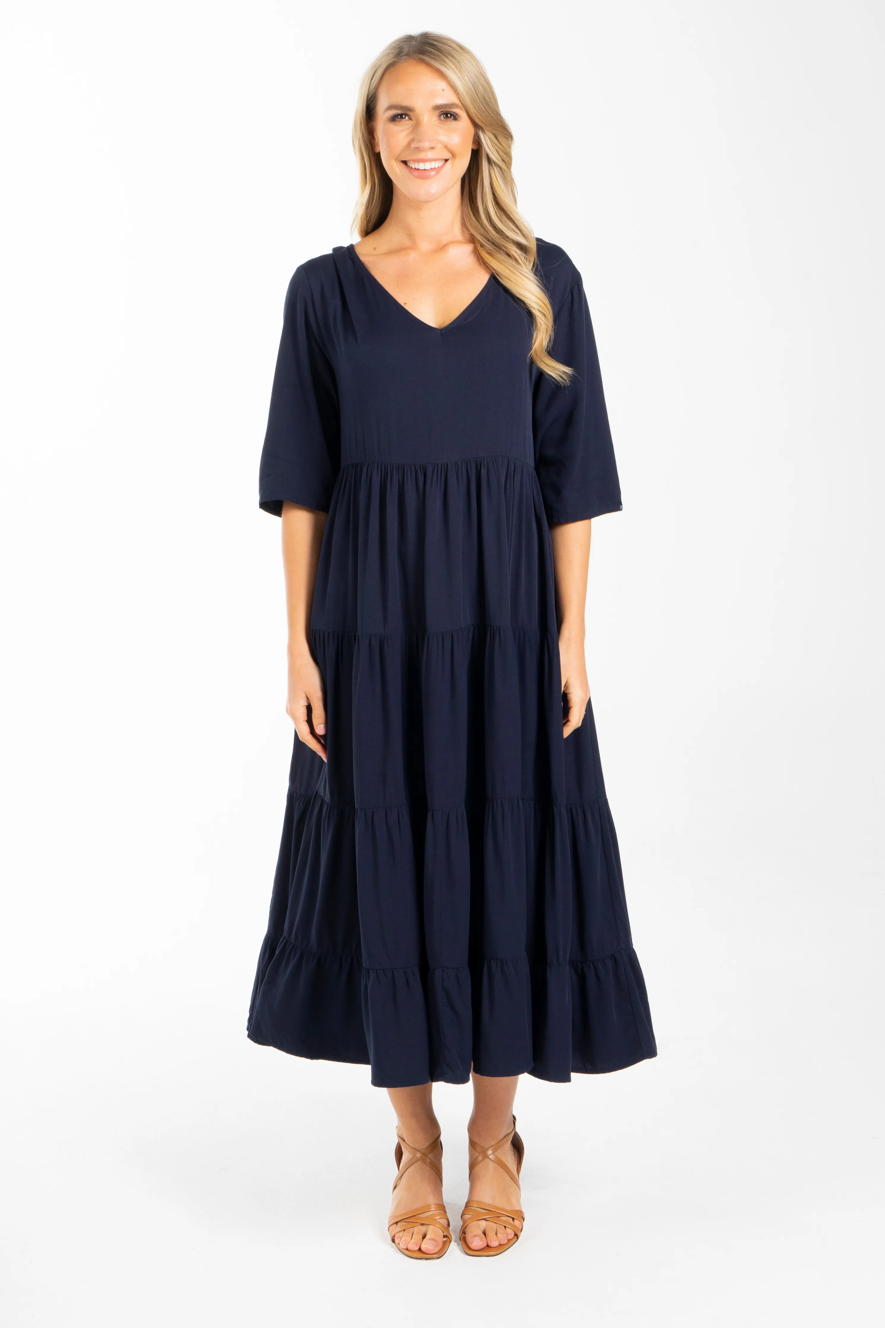 Ruffle Dress | Navy | FINAL SALE