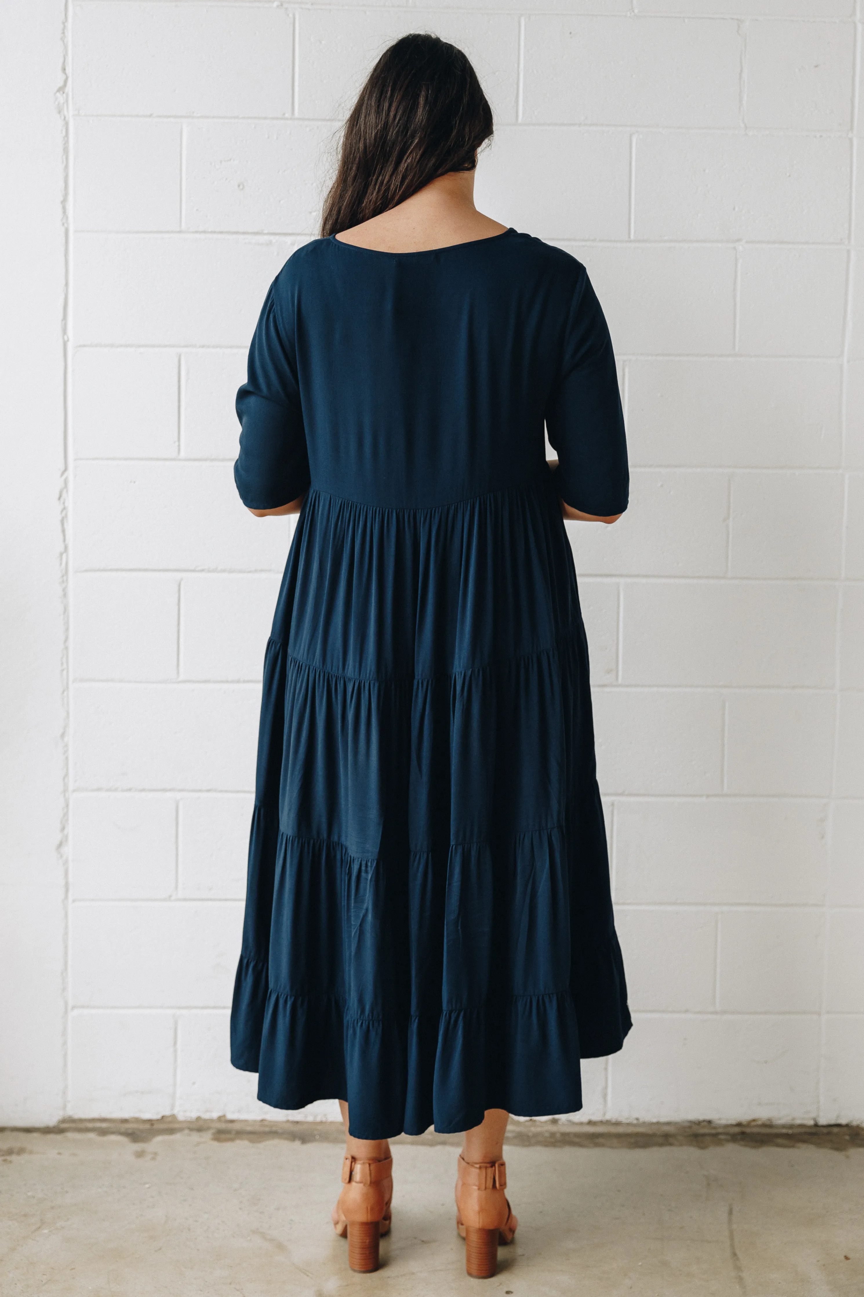 Ruffle Dress | Navy | FINAL SALE