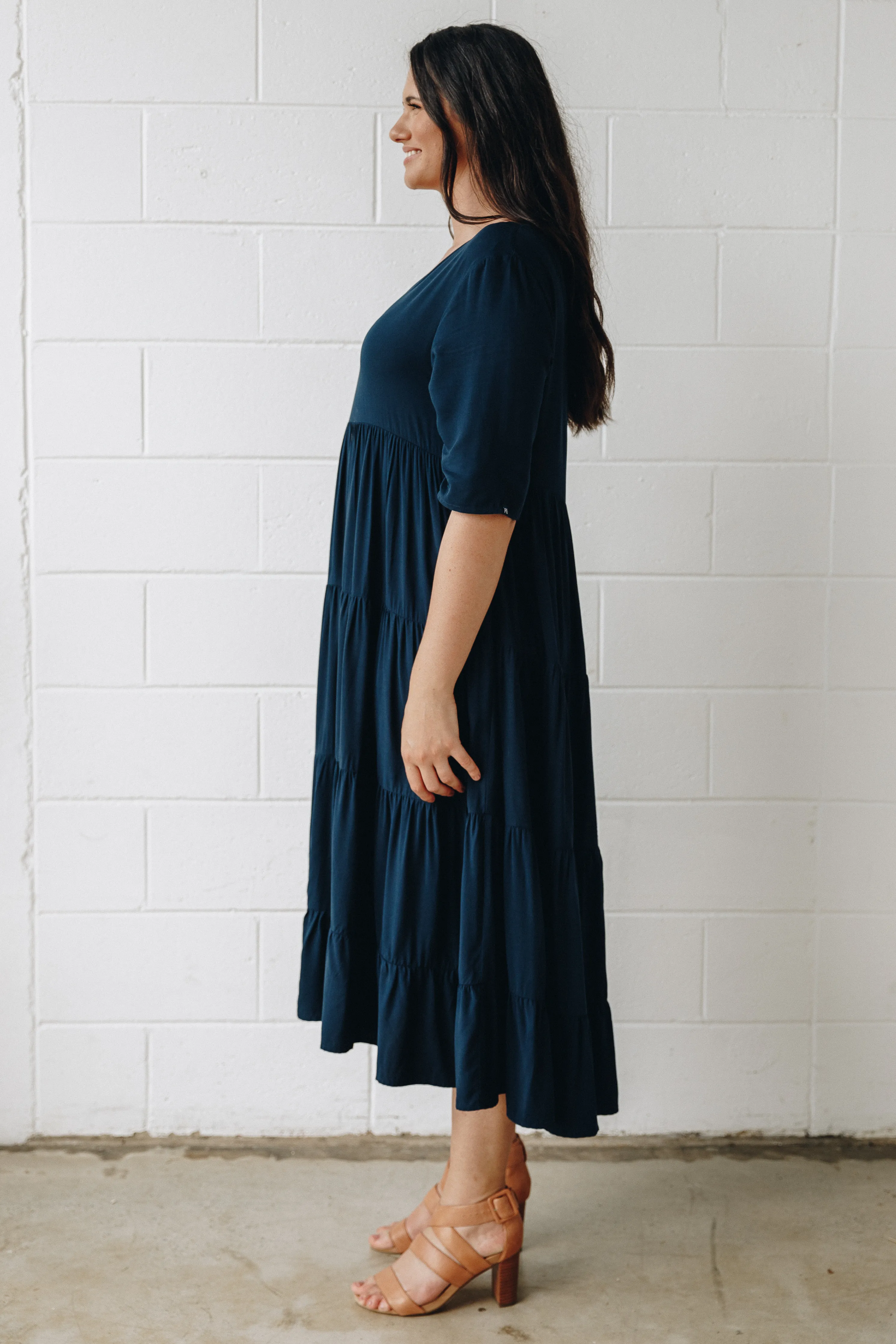 Ruffle Dress | Navy | FINAL SALE