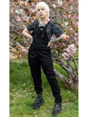 Run & Fly - New Fit Black Stretch Denim Dungarees