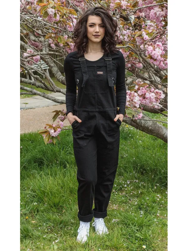 Run & Fly - New Fit Black Stretch Denim Dungarees