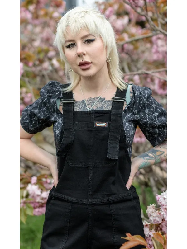 Run & Fly - New Fit Black Stretch Denim Dungarees