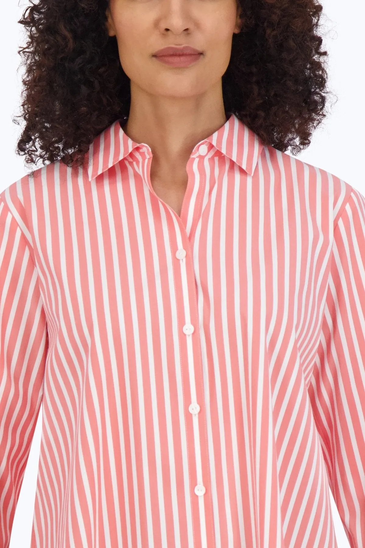 Sandra Stretch No Iron Stripe Shirt