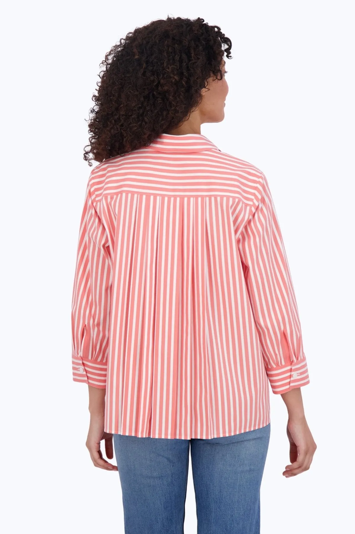 Sandra Stretch No Iron Stripe Shirt