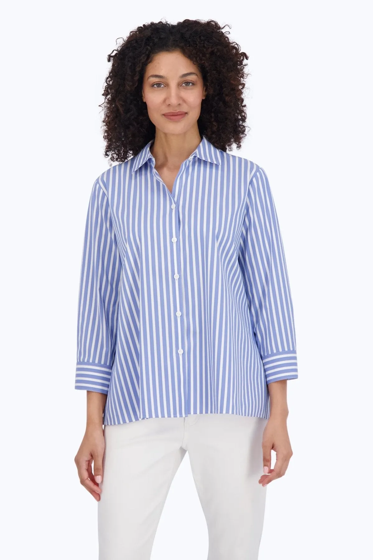 Sandra Stretch No Iron Stripe Shirt