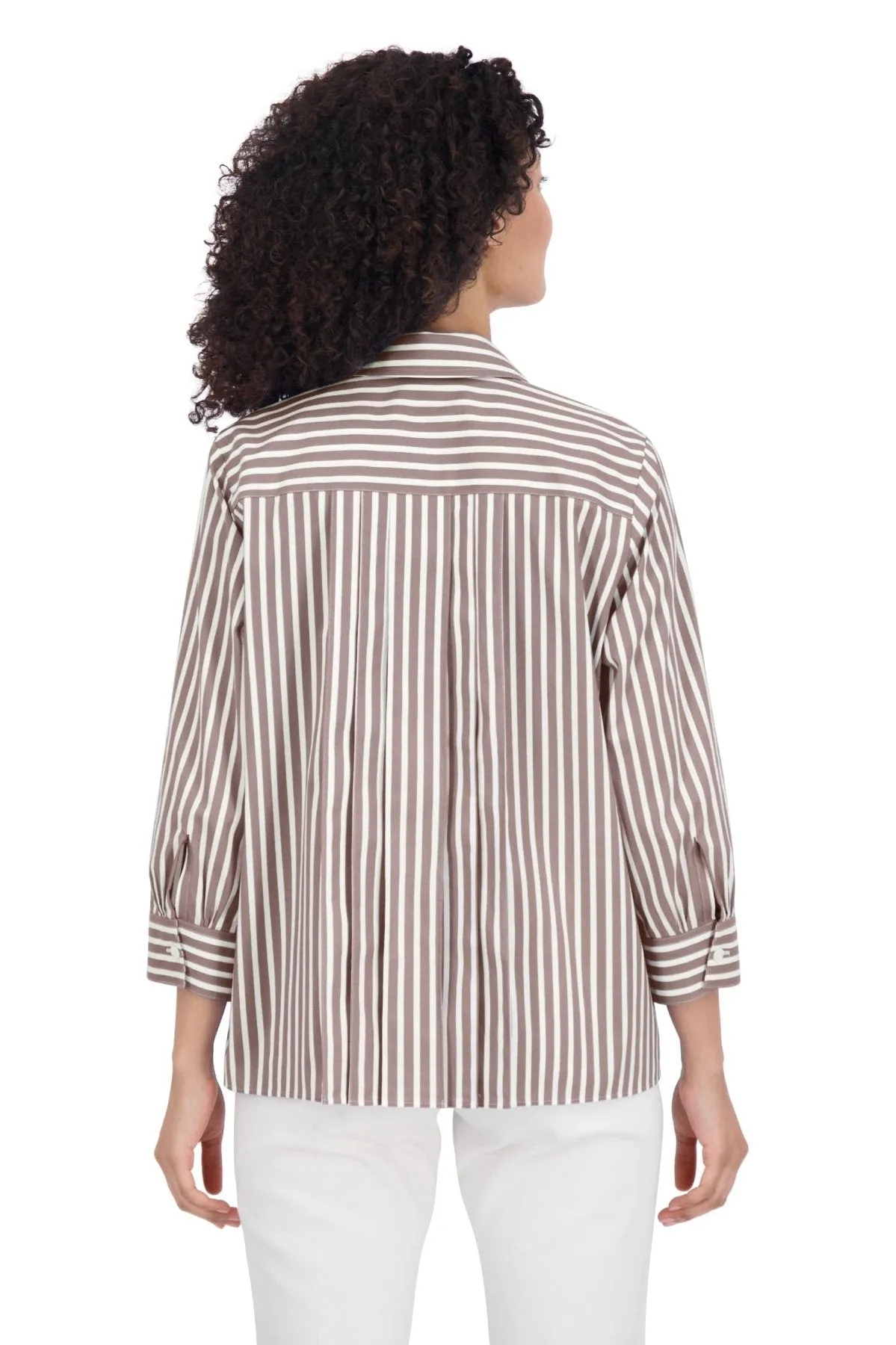 Sandra Stretch No Iron Stripe Shirt