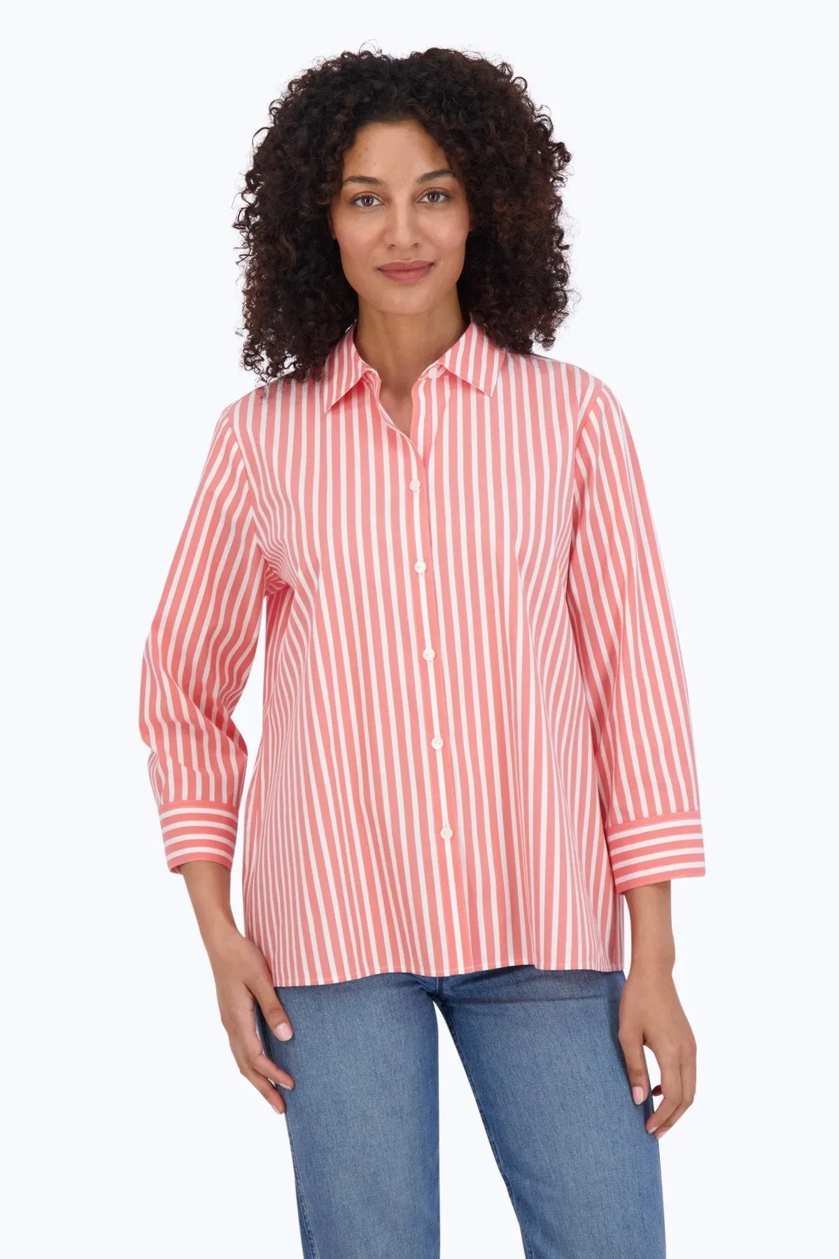 Sandra Stretch No Iron Stripe Shirt