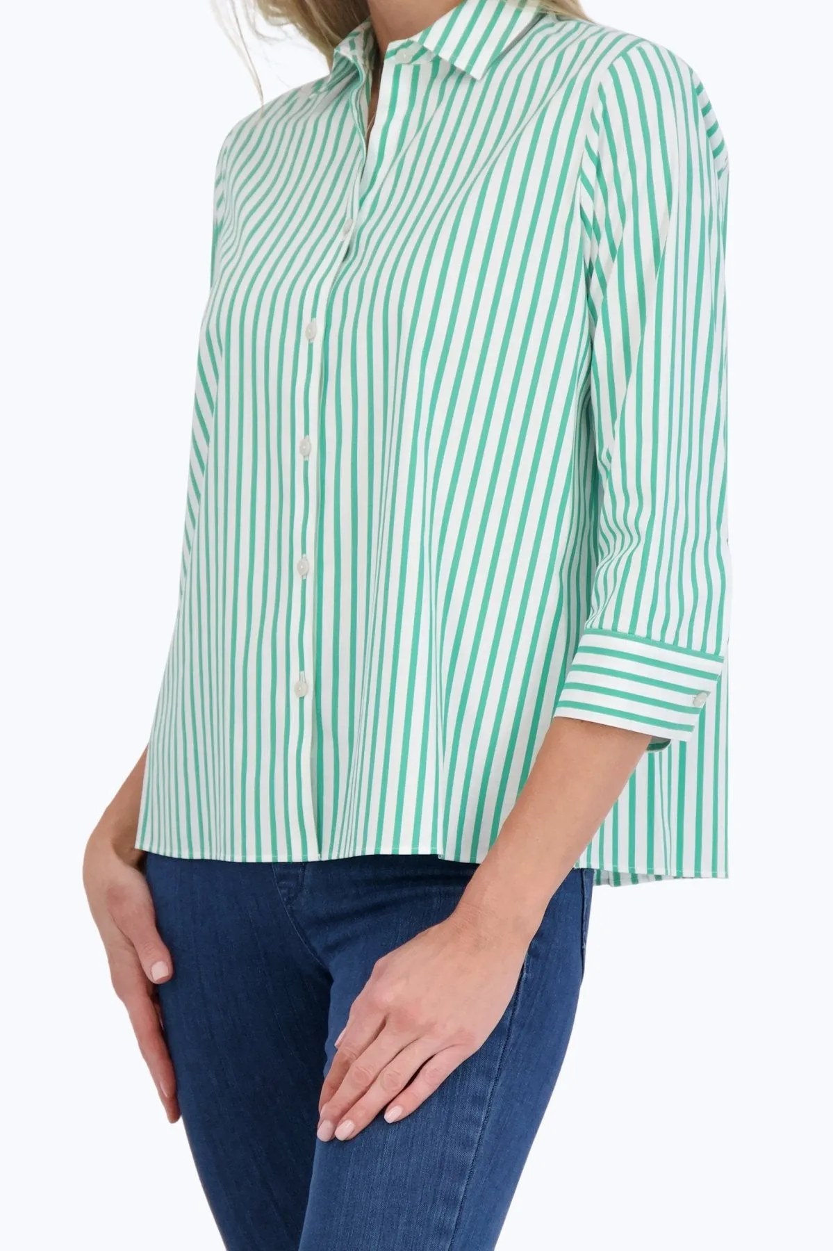 Sandra Stretch No Iron Stripe Shirt