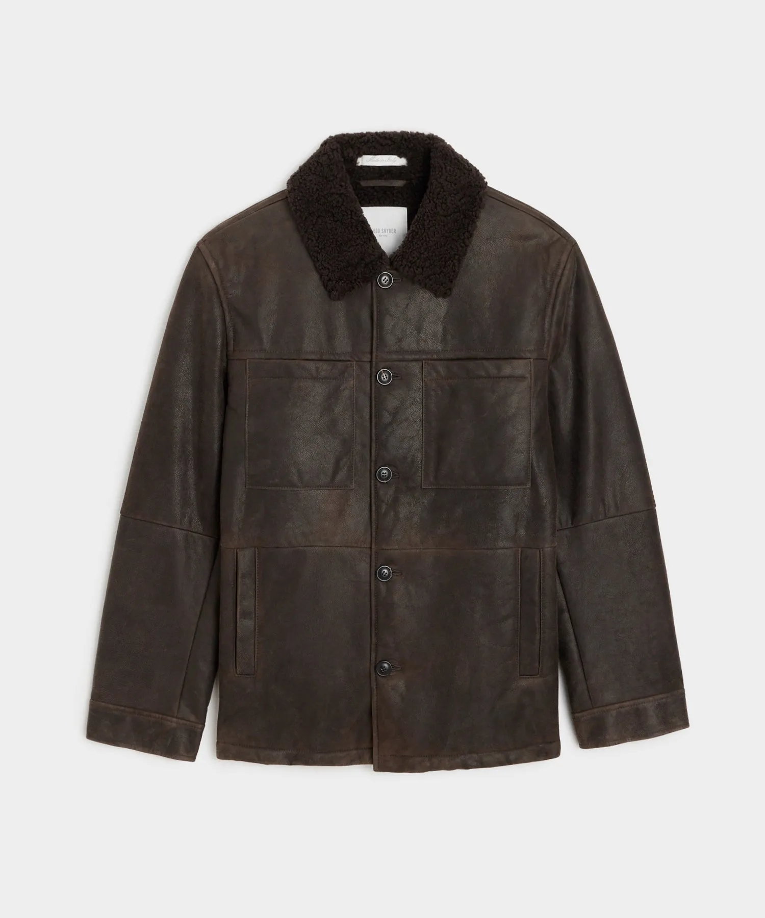 Shearling Chore Jacket in Brown