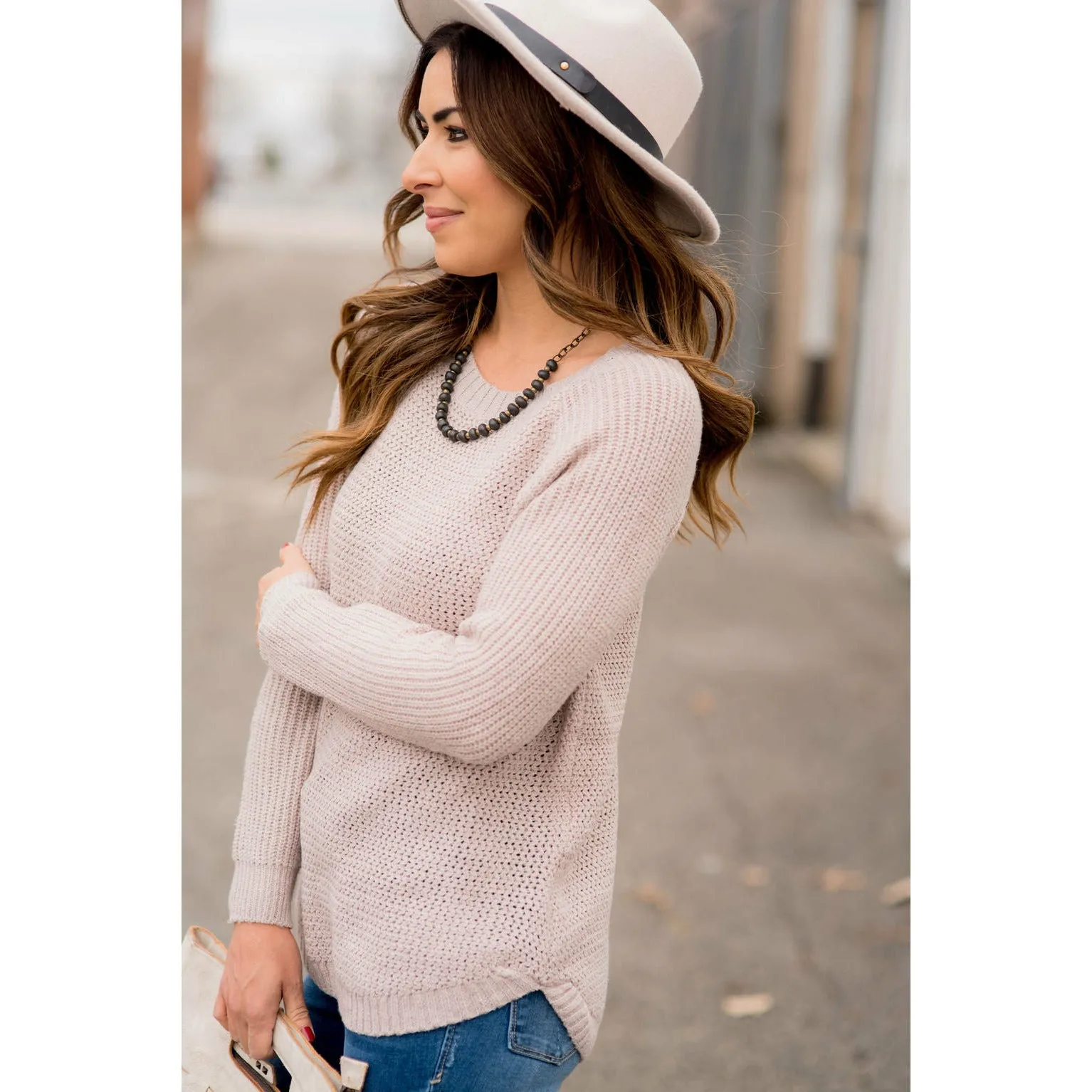 Side Slit Knit Sweater