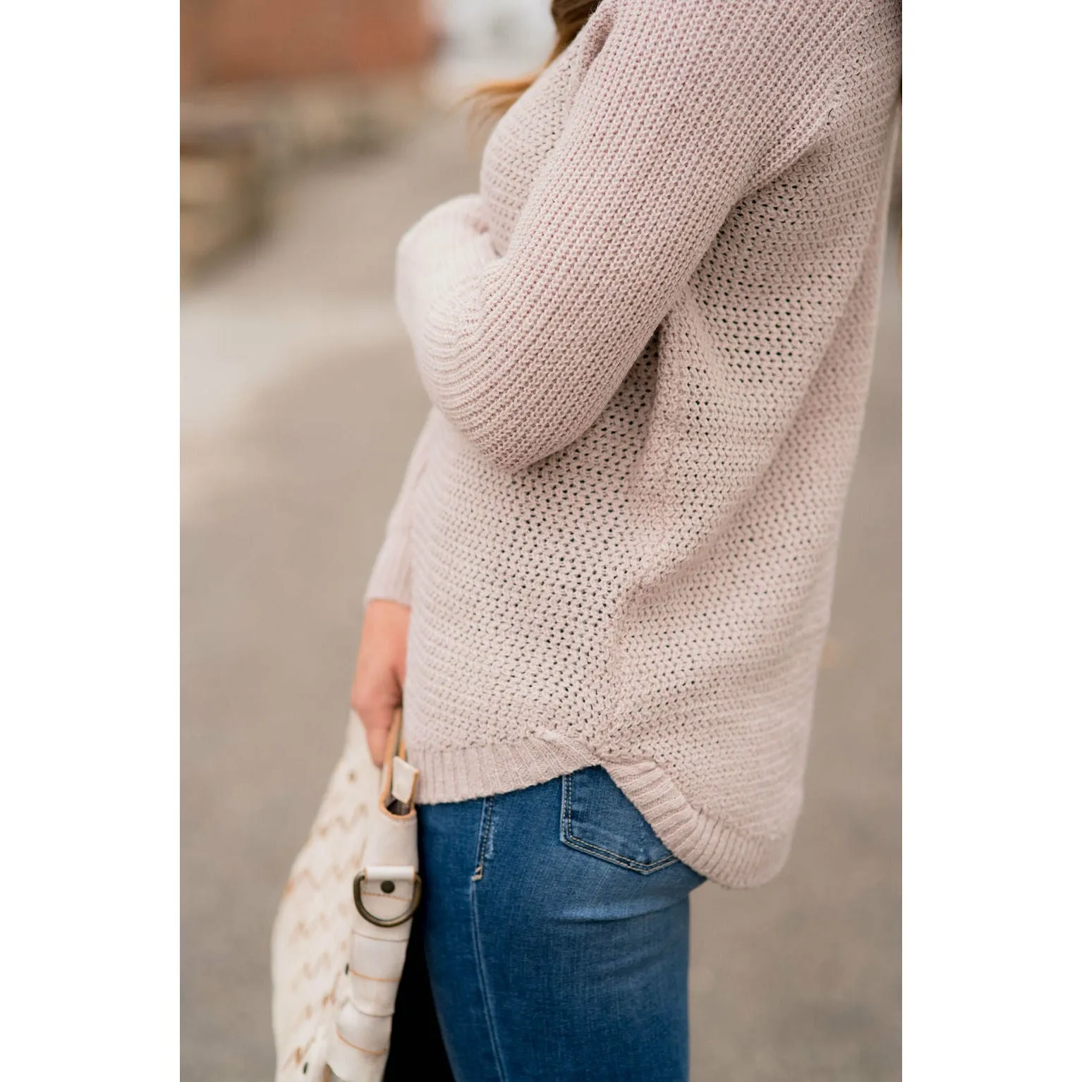 Side Slit Knit Sweater