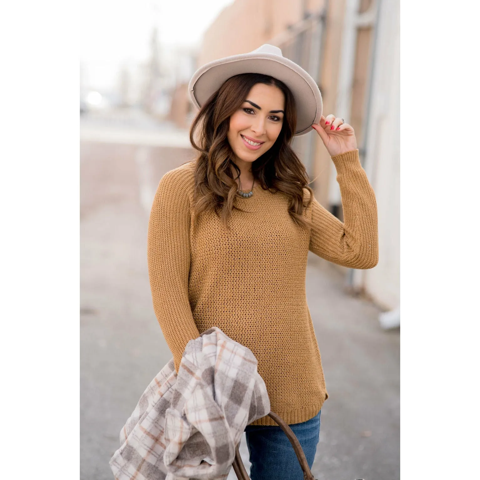 Side Slit Knit Sweater