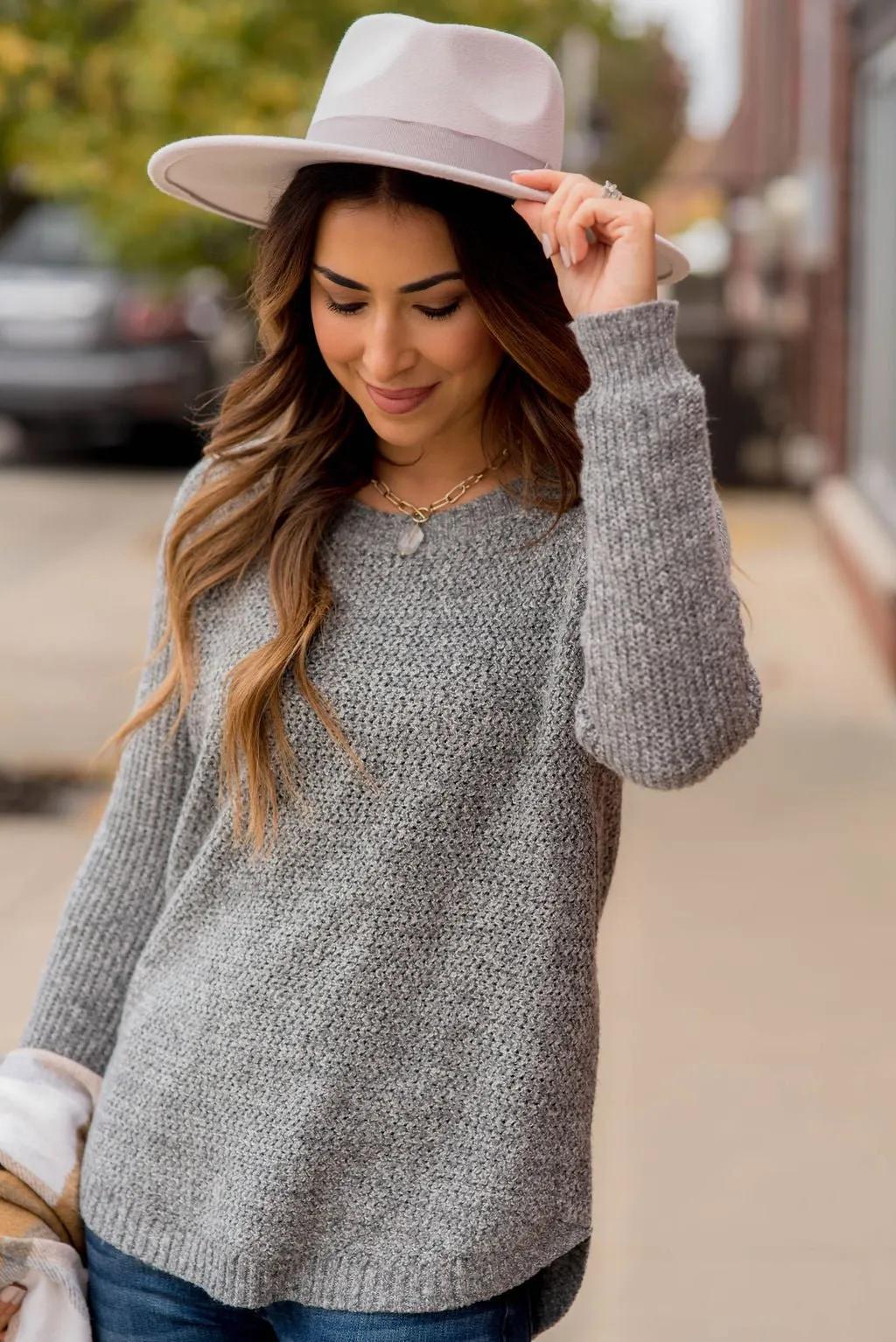 Side Slit Knit Sweater