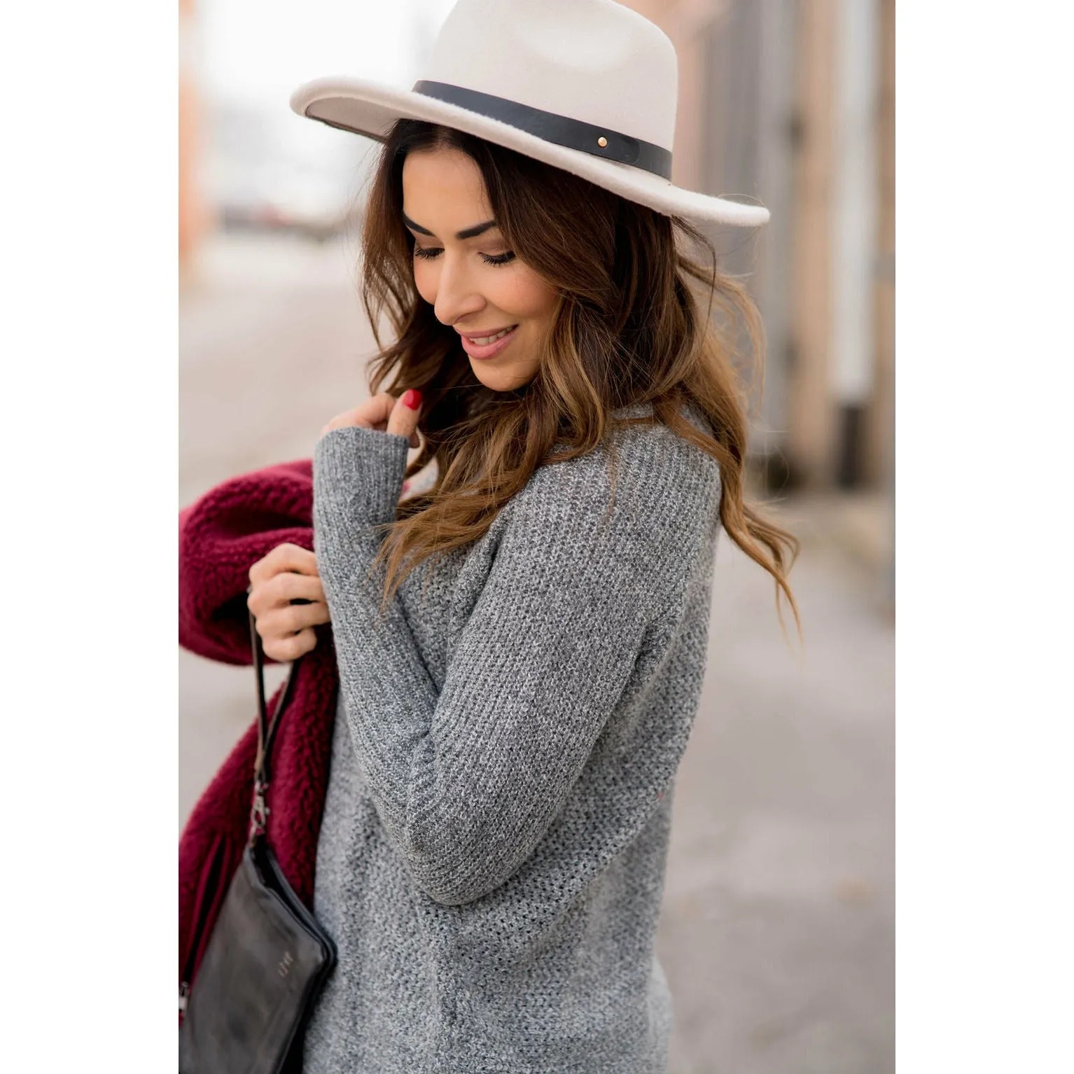 Side Slit Knit Sweater