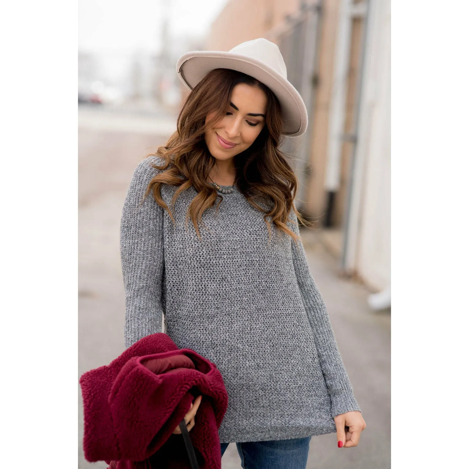 Side Slit Knit Sweater