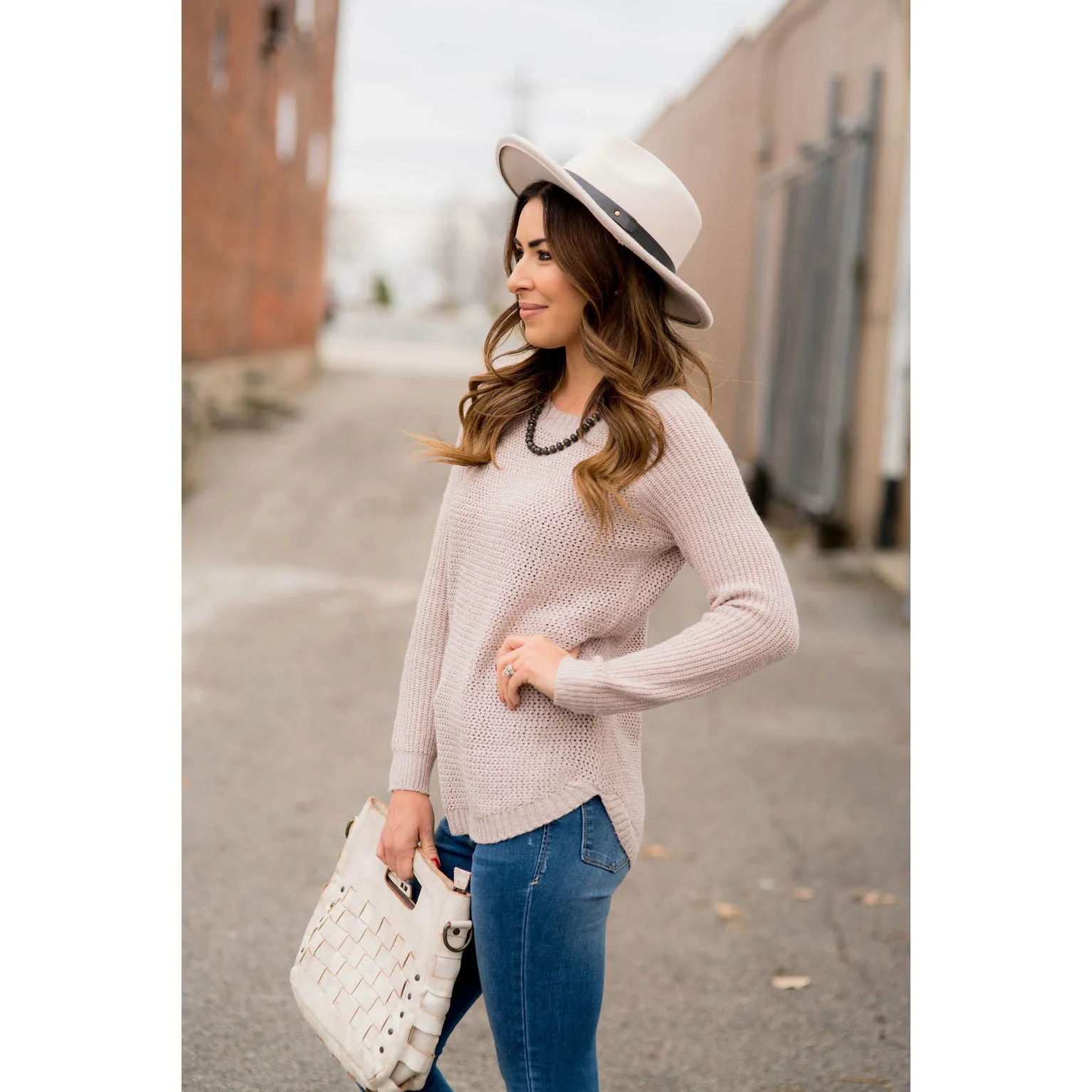 Side Slit Knit Sweater