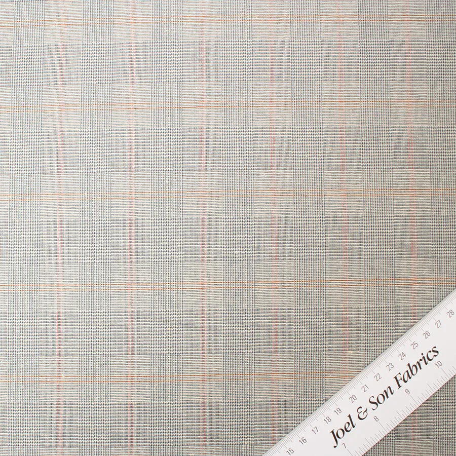 Soft Grey Prince of Wales Linen Blend (A 3m Piece)