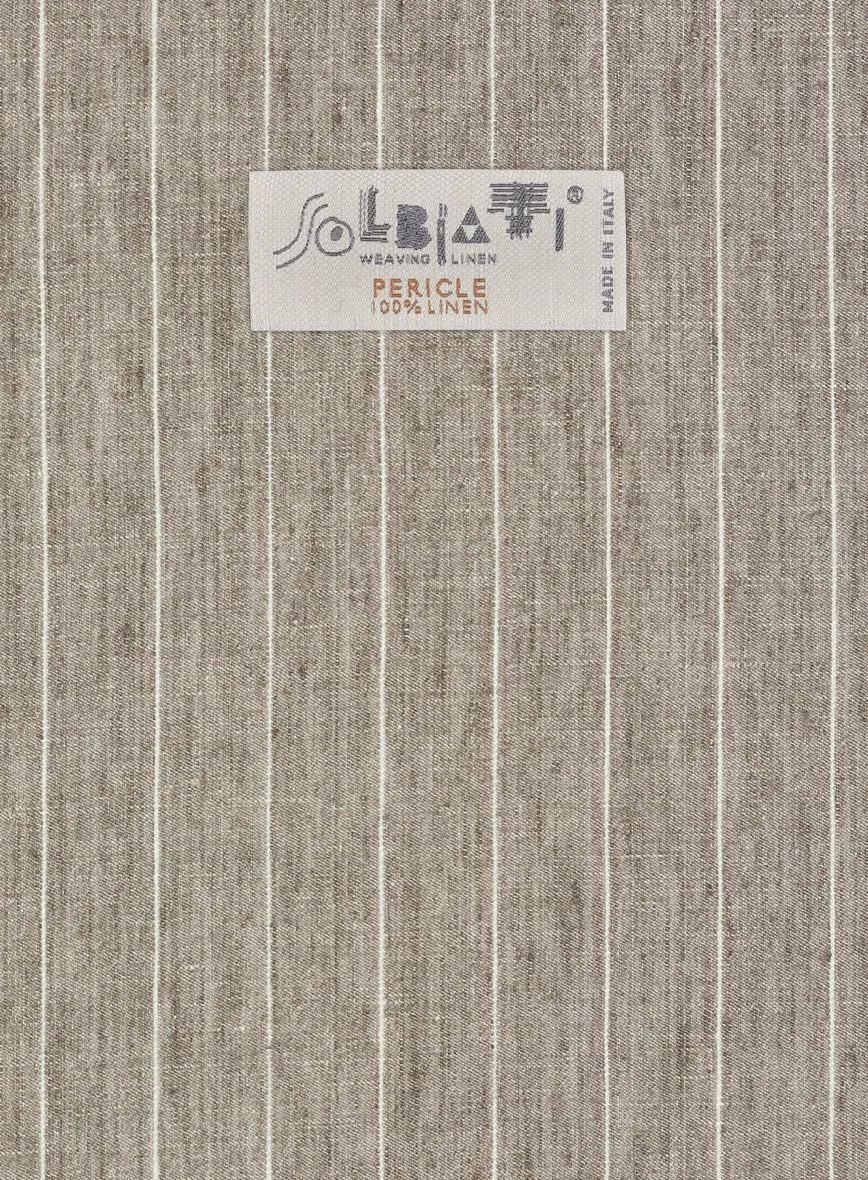 Solbiati Dark Beige Stripe Linen Pants