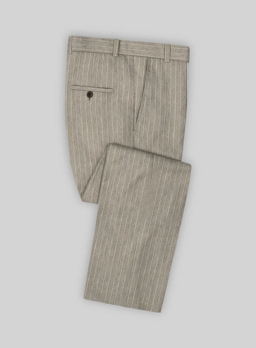 Solbiati Dark Beige Stripe Linen Pants