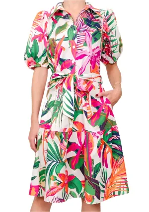 Sunny Girl Dress Pink Tropical