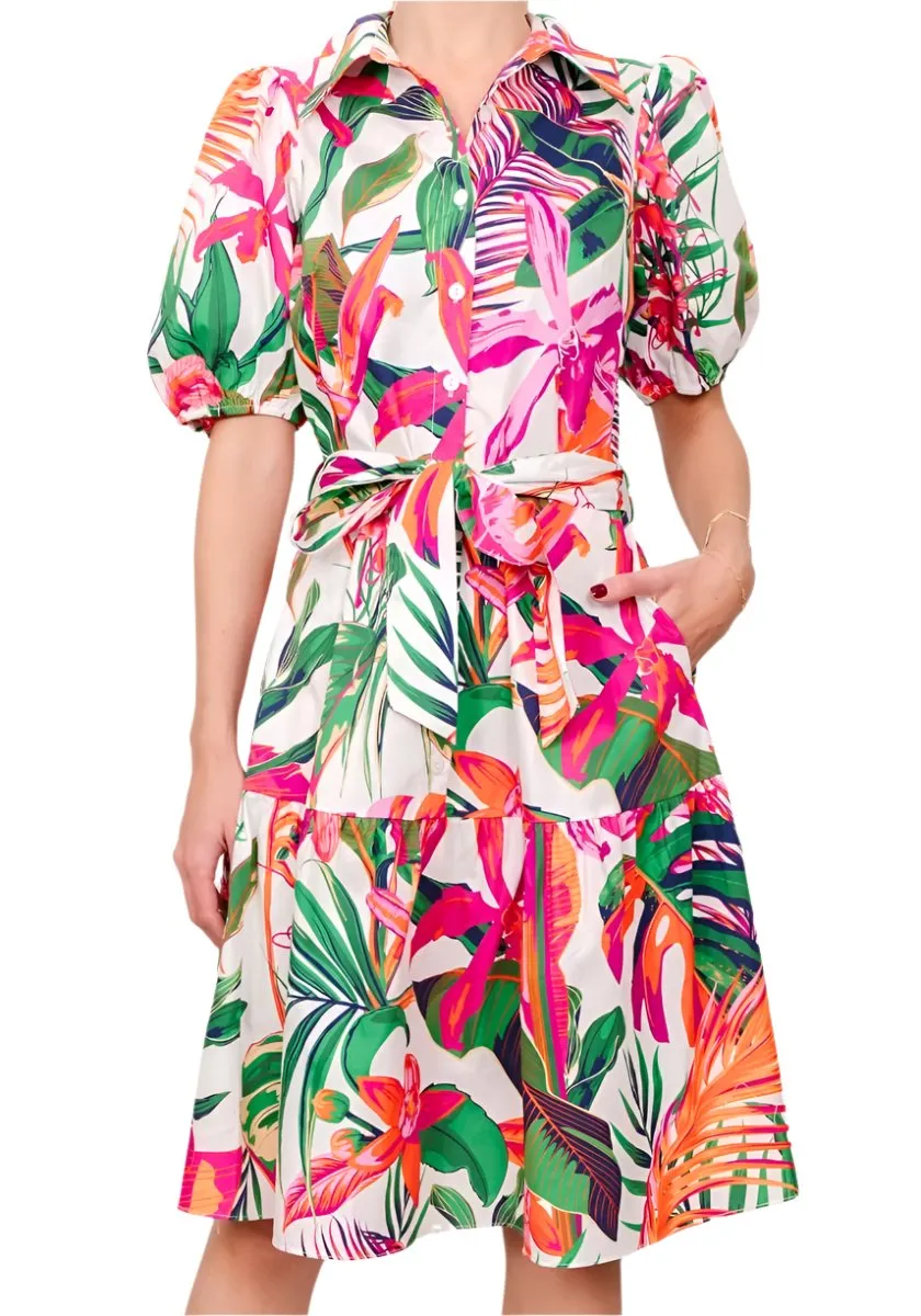 Sunny Girl Dress Pink Tropical