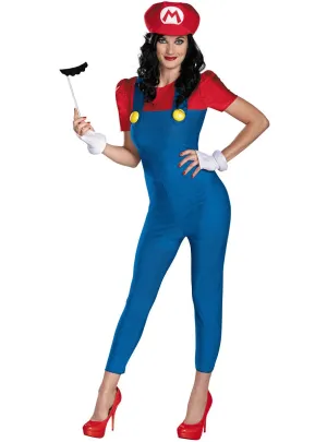 Super Mario Womens Deluxe Plus Size Mario Costume