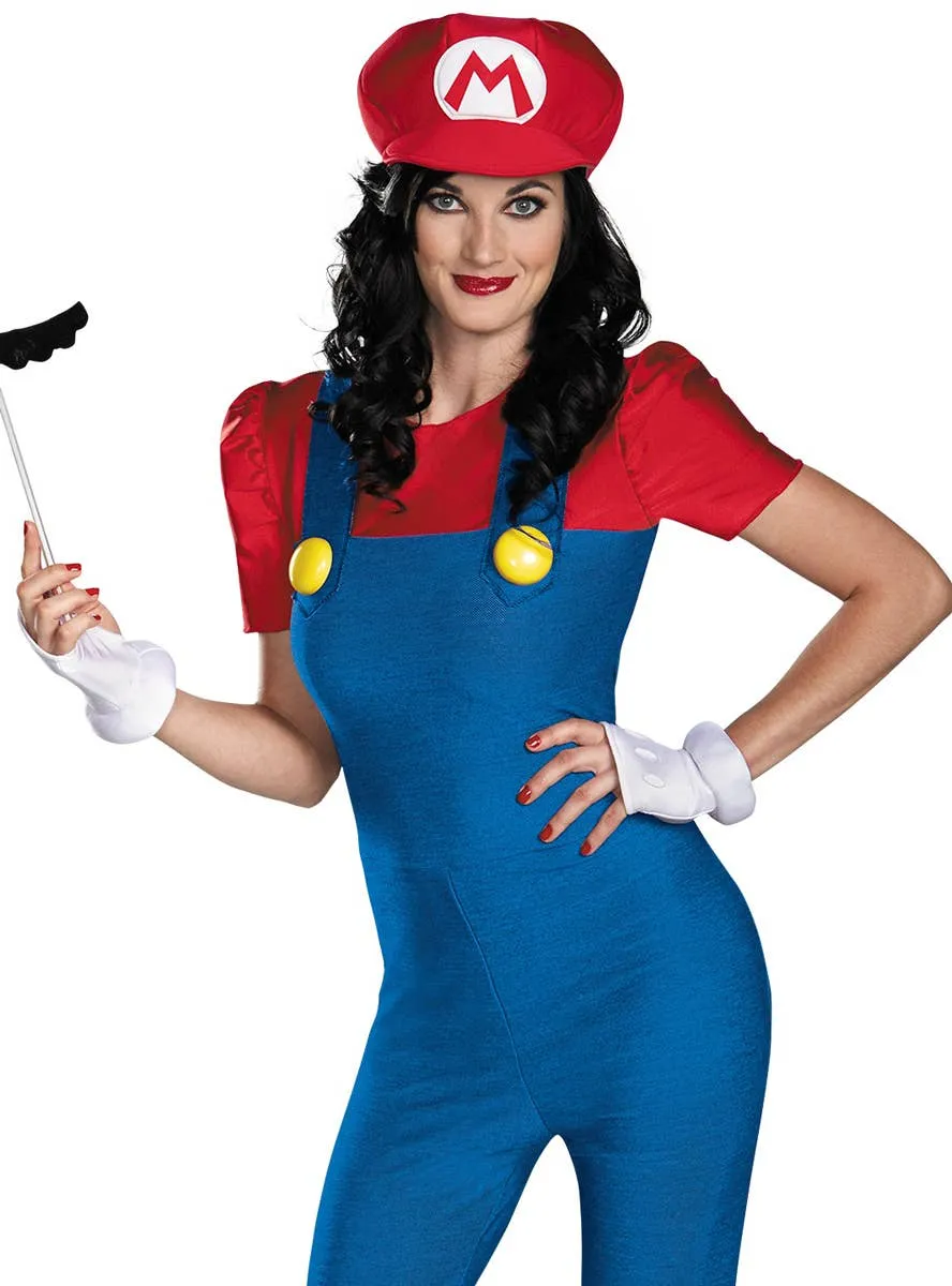 Super Mario Womens Deluxe Plus Size Mario Costume