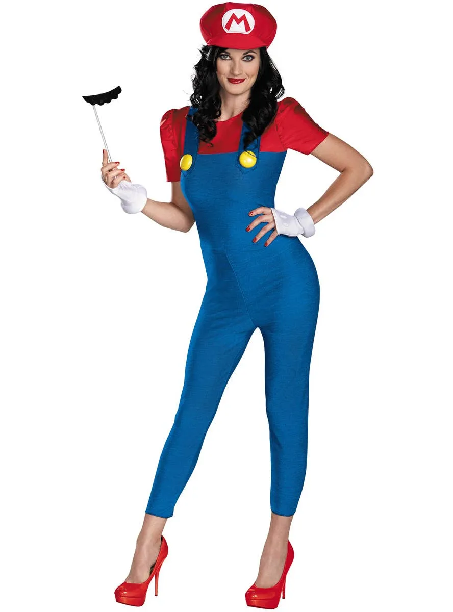 Super Mario Womens Deluxe Plus Size Mario Costume