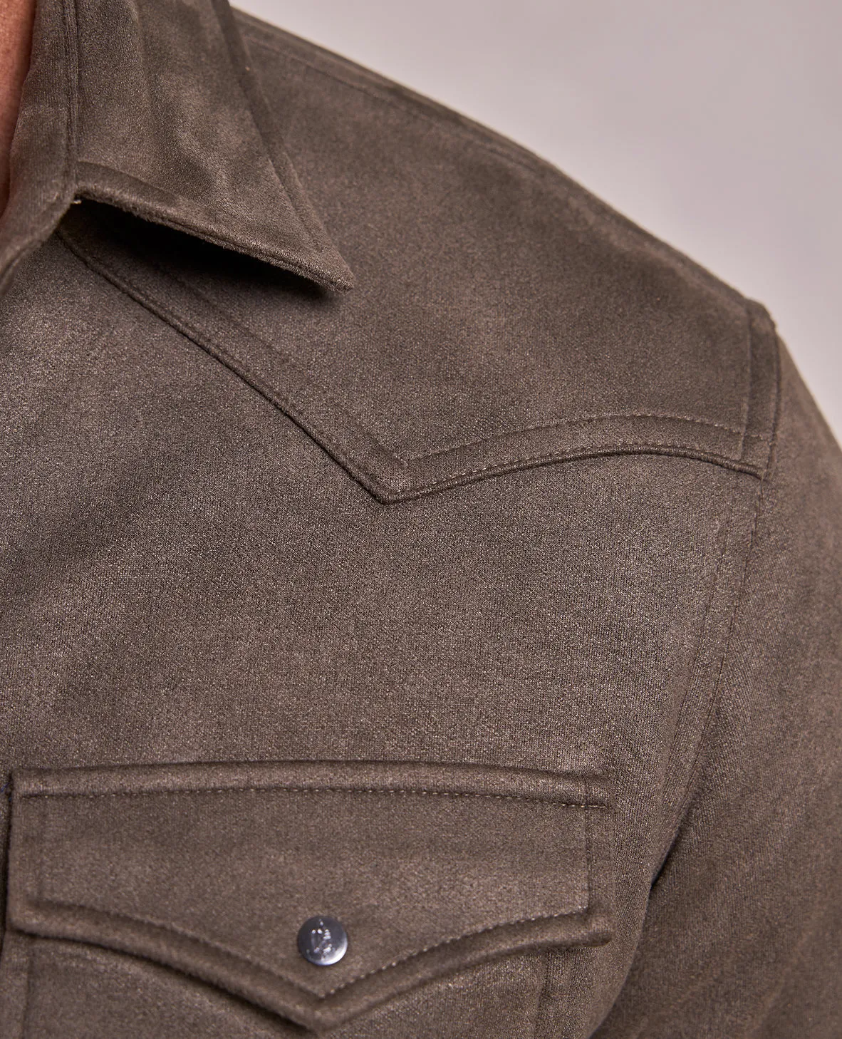 The Wyatt - Microsuede Shirt Jacket - Dark Olive