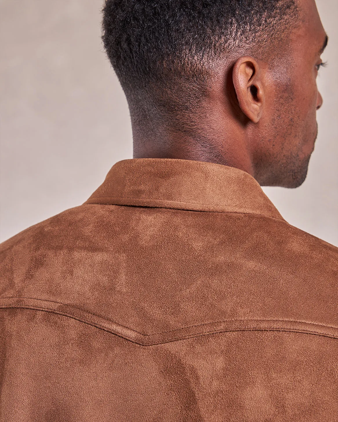 The Wyatt - Microsuede Shirt Jacket - Espresso