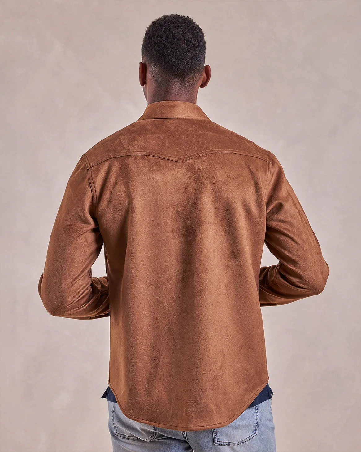 The Wyatt - Microsuede Shirt Jacket - Espresso