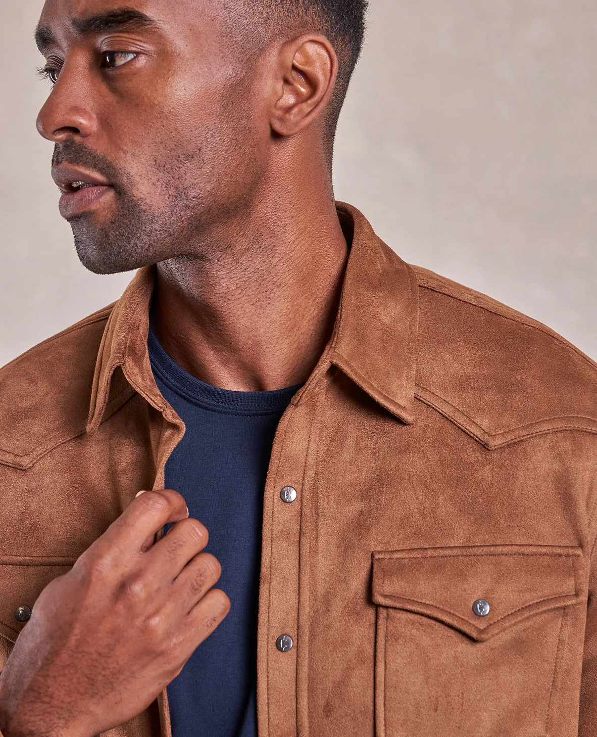 The Wyatt - Microsuede Shirt Jacket - Espresso