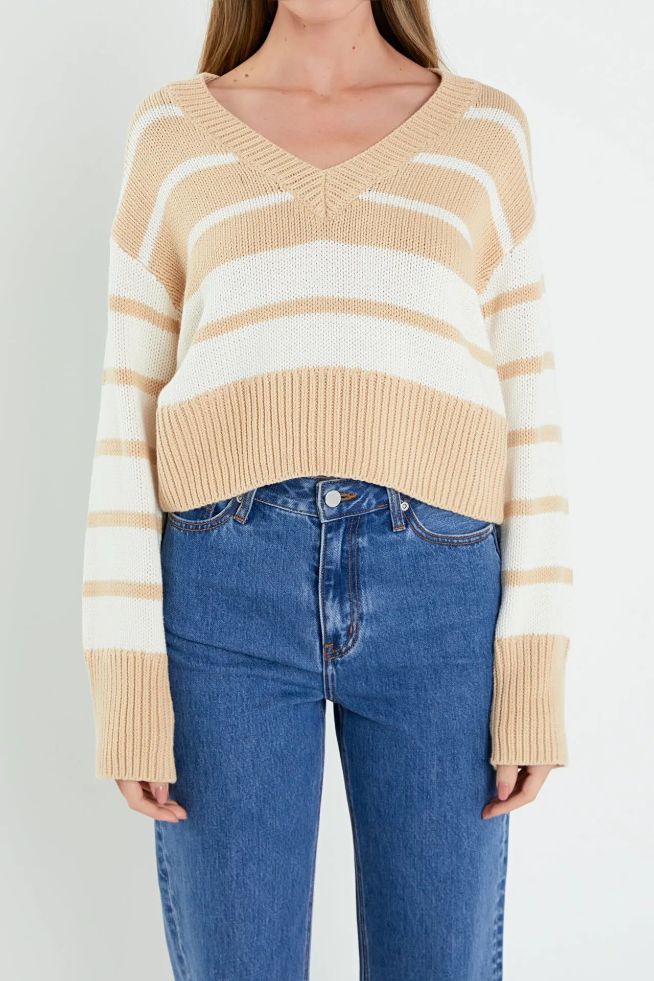 V-neck Striped Sweater