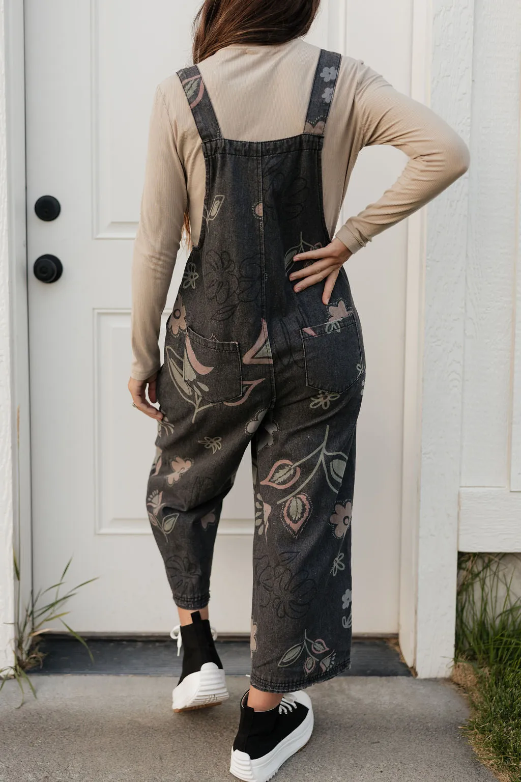 Vemeer Overalls-Black Floral