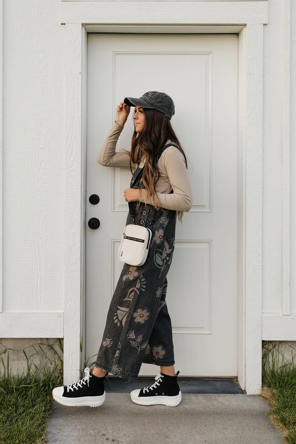 Vemeer Overalls-Black Floral