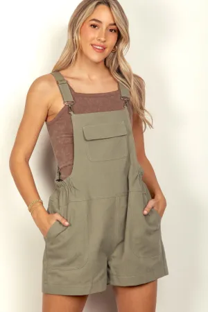 VERY J Adjustable Suspender Overalls with Pockets