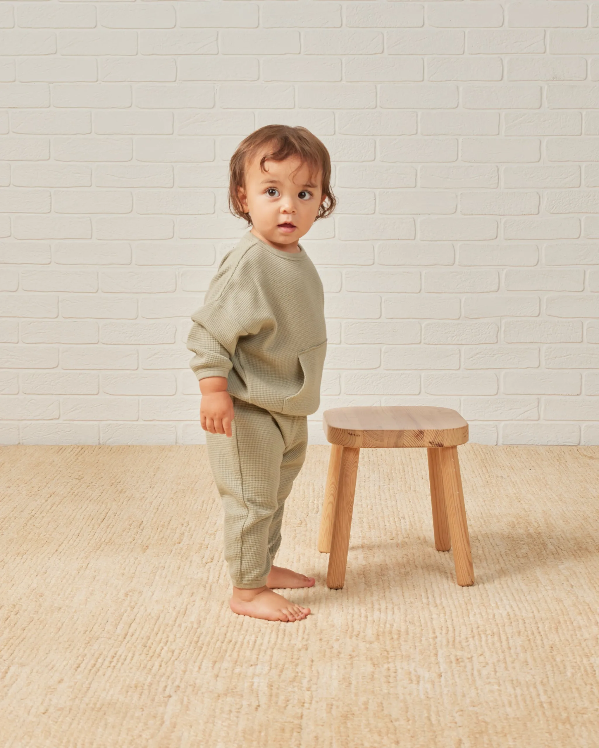 Waffle Slouch Set - Sage *LAST ONE - 3-6m*