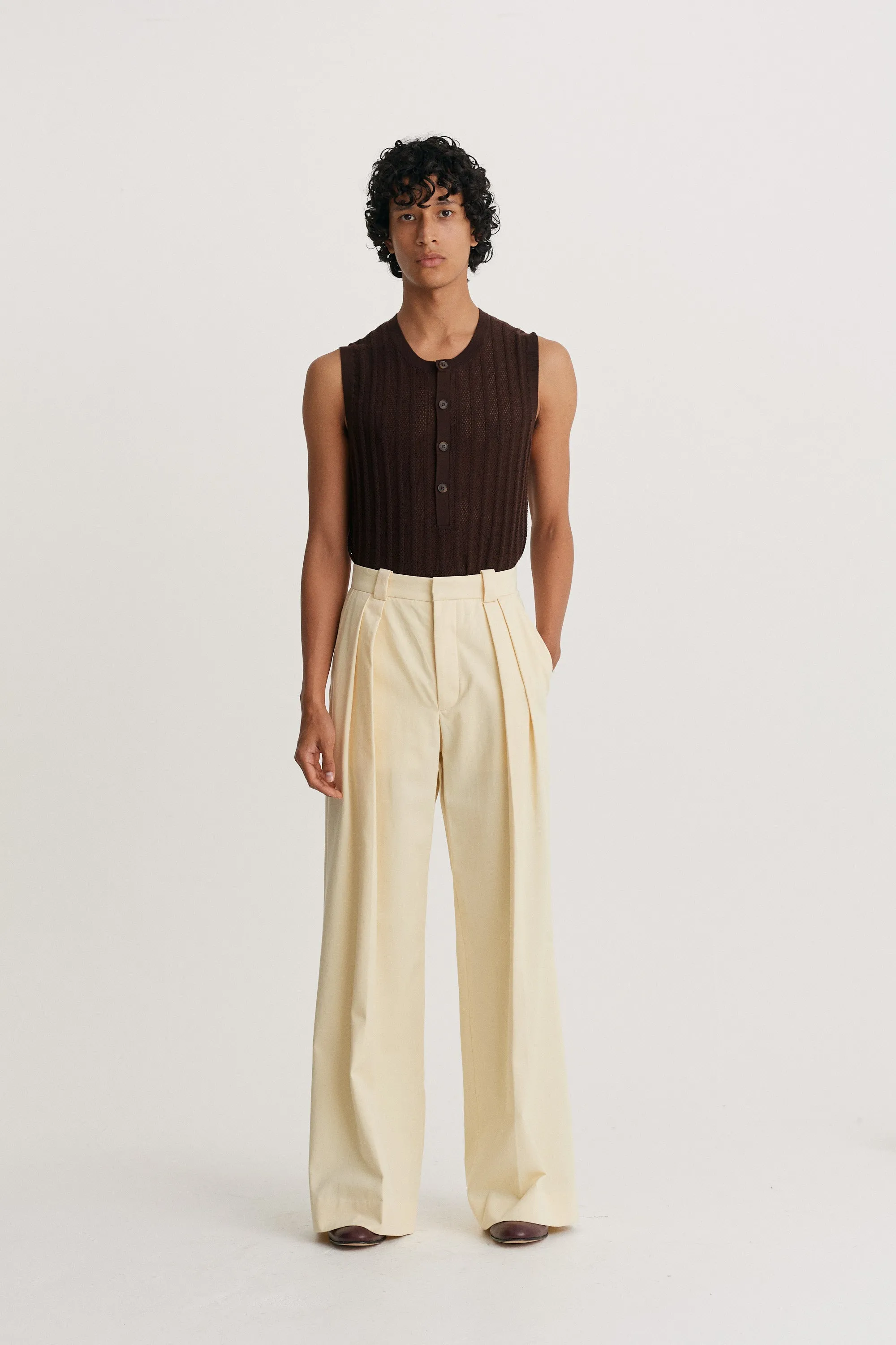 Wide Leg Cotton Trouser