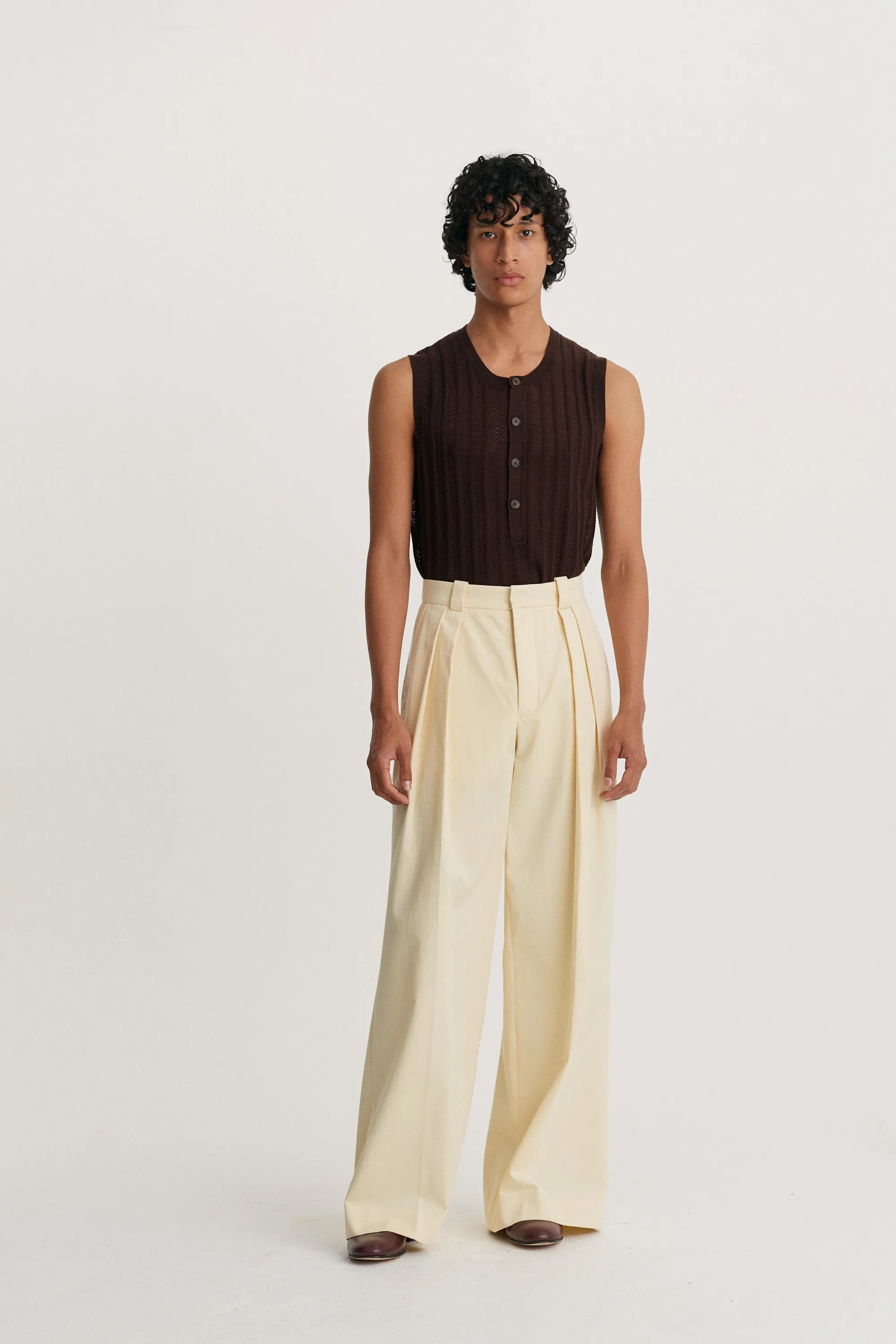 Wide Leg Cotton Trouser