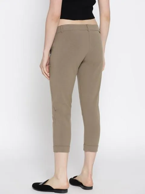 Women Solid Cropped Chinos