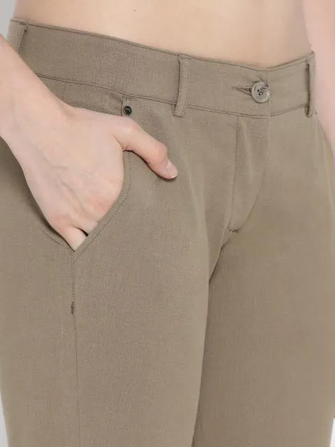 Women Solid Cropped Chinos